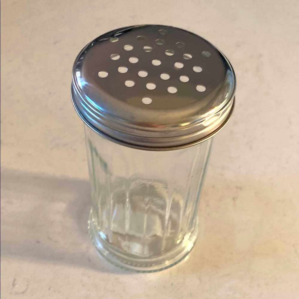 Glass Salt Shaker‎ with Silver Lid